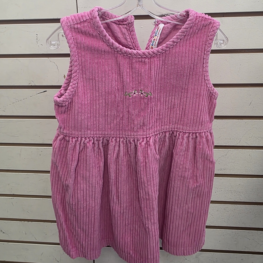 Vintage Please Mum Pink Sleeveless Kids Casual Dress